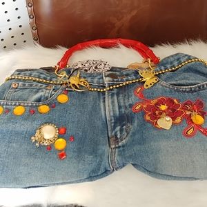 handmade Jean pocketbook